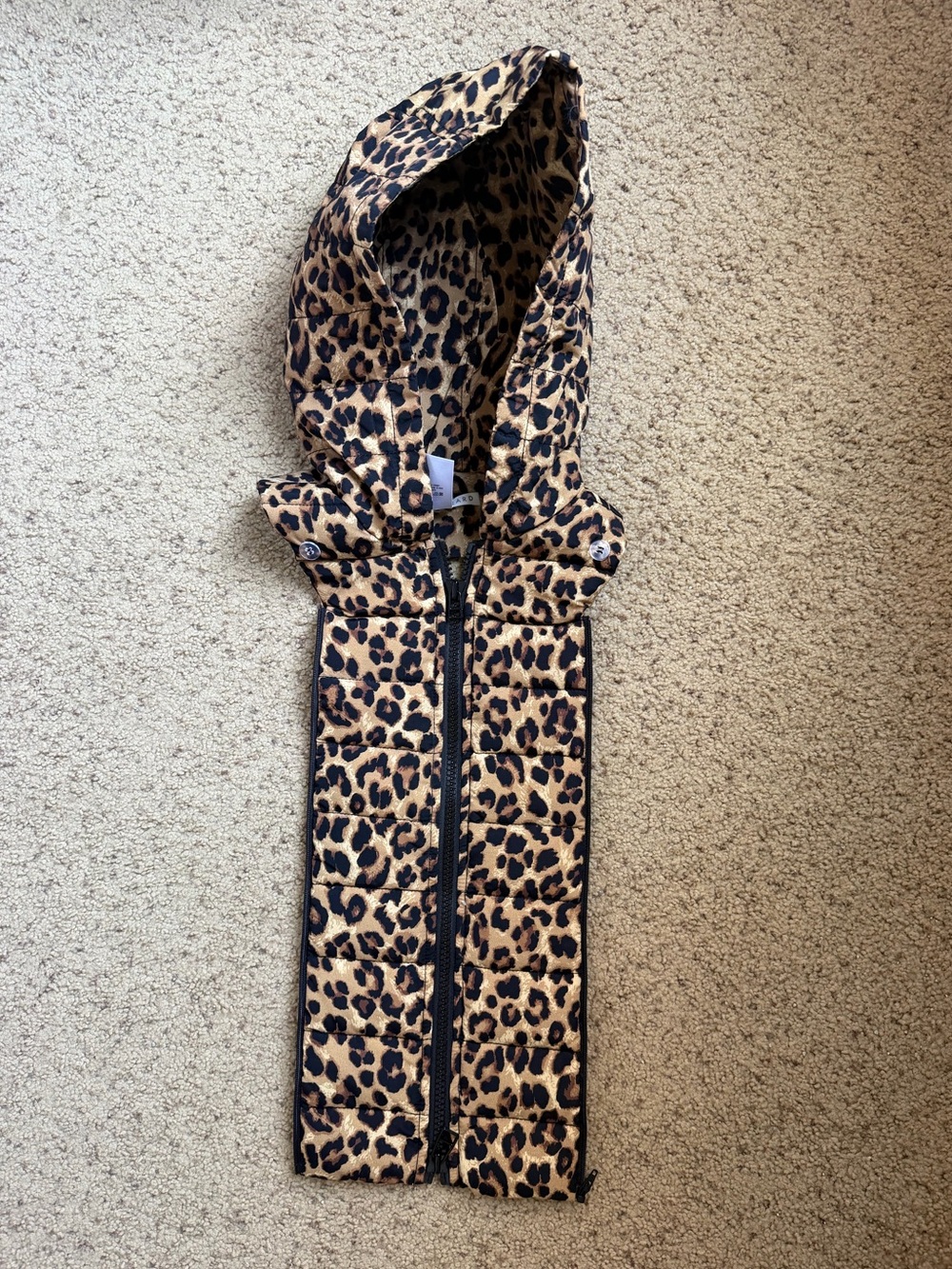 Veronica Beard Leopard Print Hooded Vest - Tan & Black
